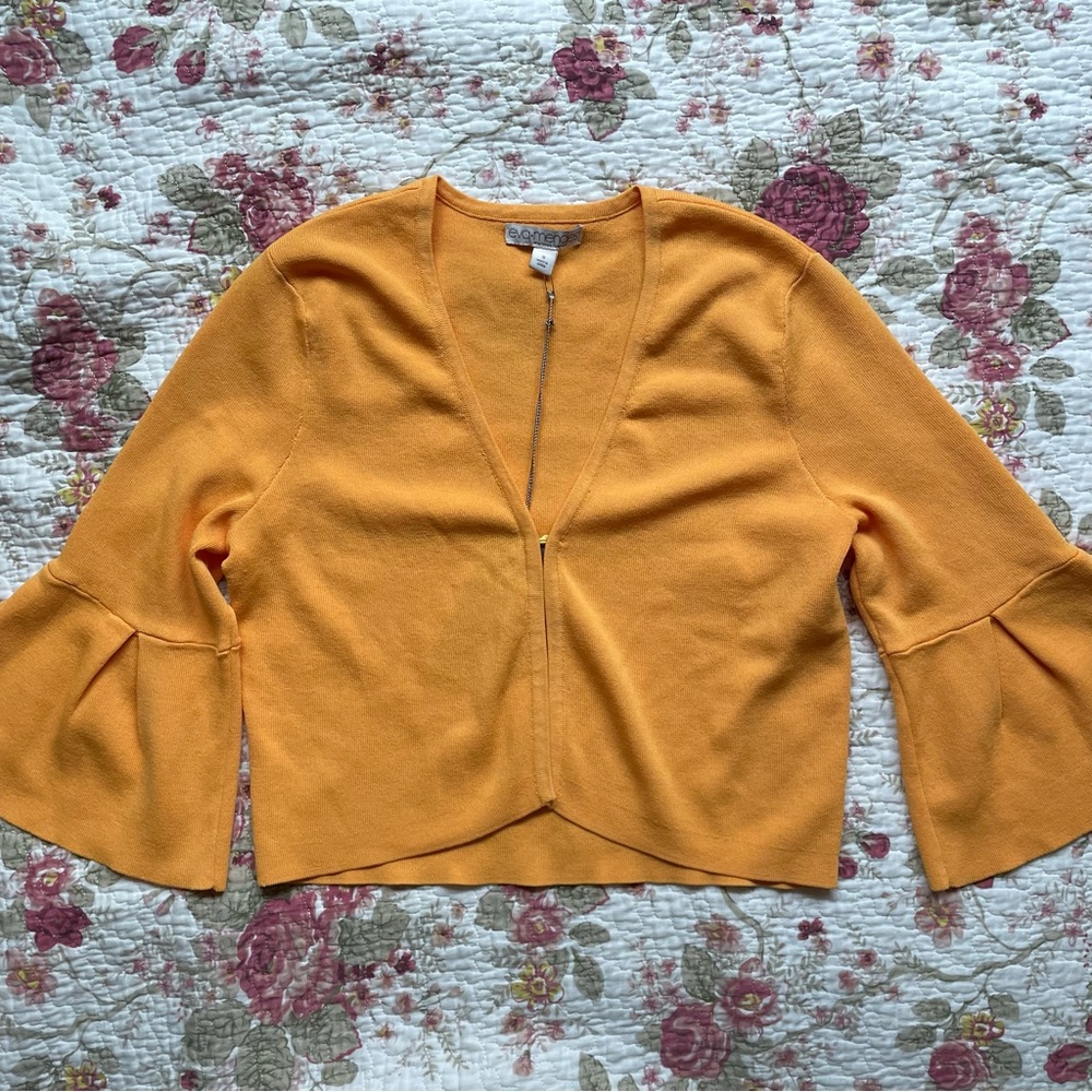 NWT New York & Company Orange Cropped Cardigan
